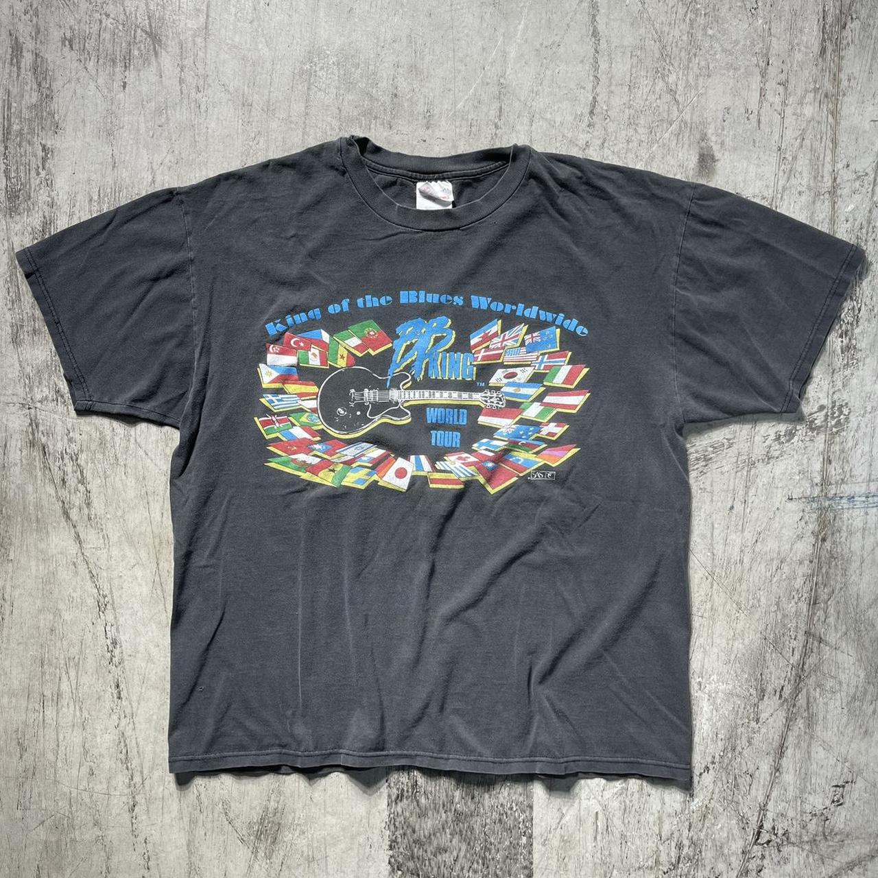 Vintage BB King blues world tour t-shirt Pinholes... - Depop