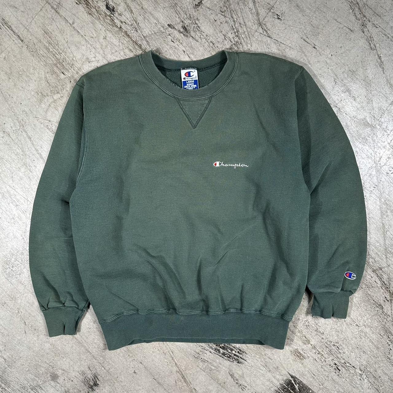 Vintage Champion Heavyweight Embroidered Sweatshirt... - Depop