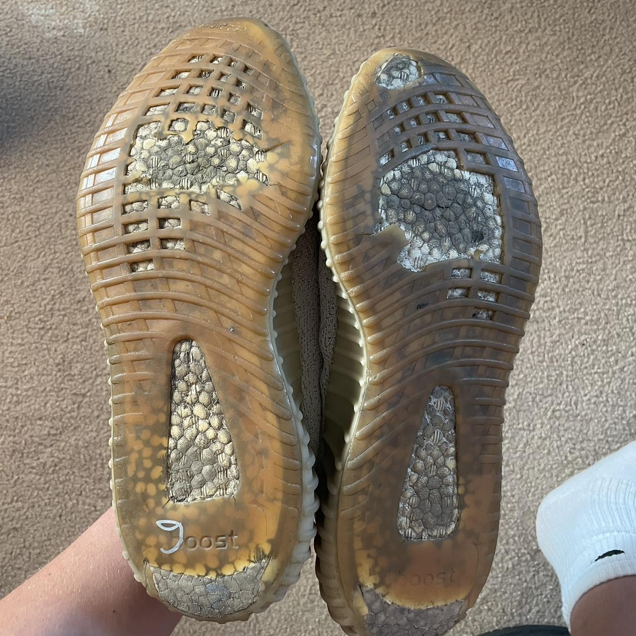Yeezy Men's Tan and White Trainers (2)