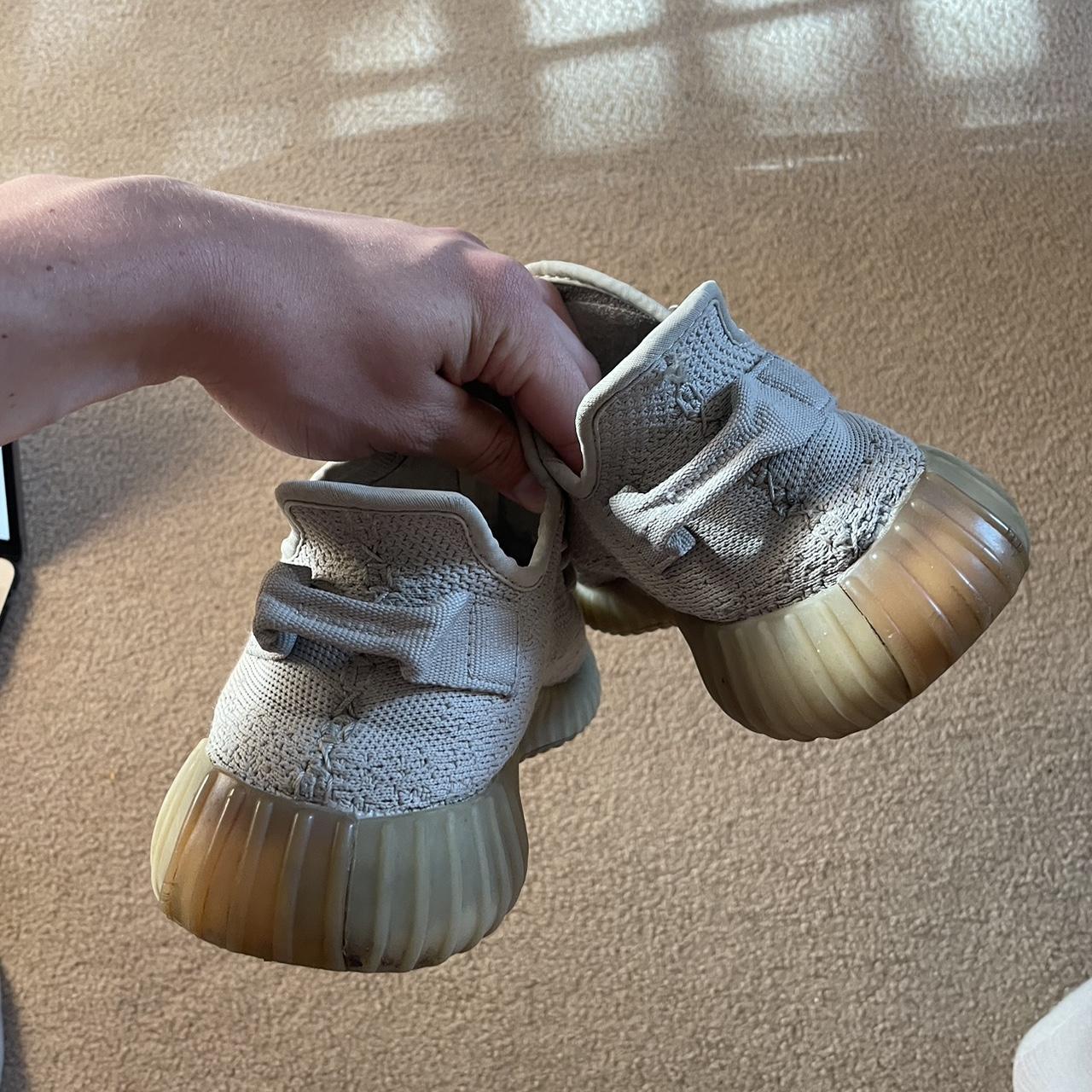 Yeezy Men's Tan and White Trainers (3)
