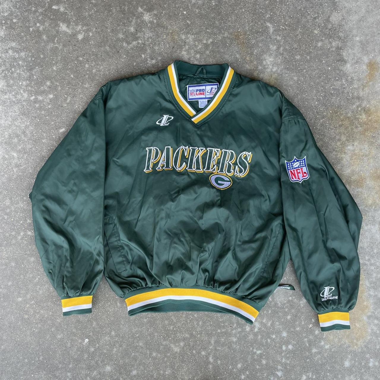 Vintage Green Bay Packers Logo Athletic Puffer Jacket Sz XL