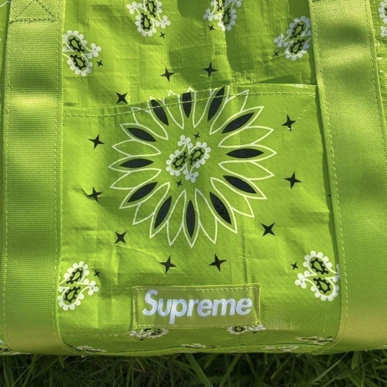 Authentic Supreme Bright Green Bandana Tarp Small... - Depop