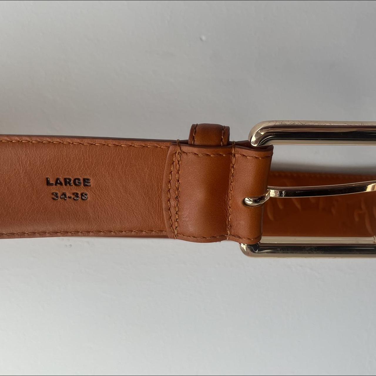 GOLF WANG Debossed 34-38 inch orange leather belt...