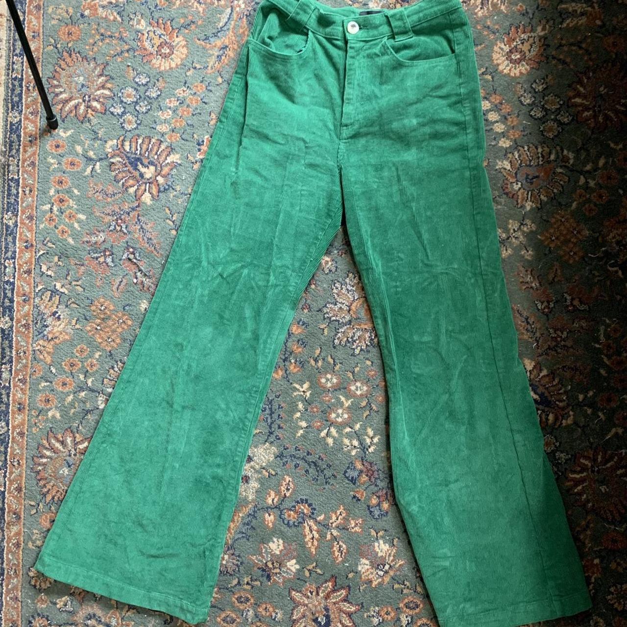 The coolest corduroy green flared pants from... - Depop