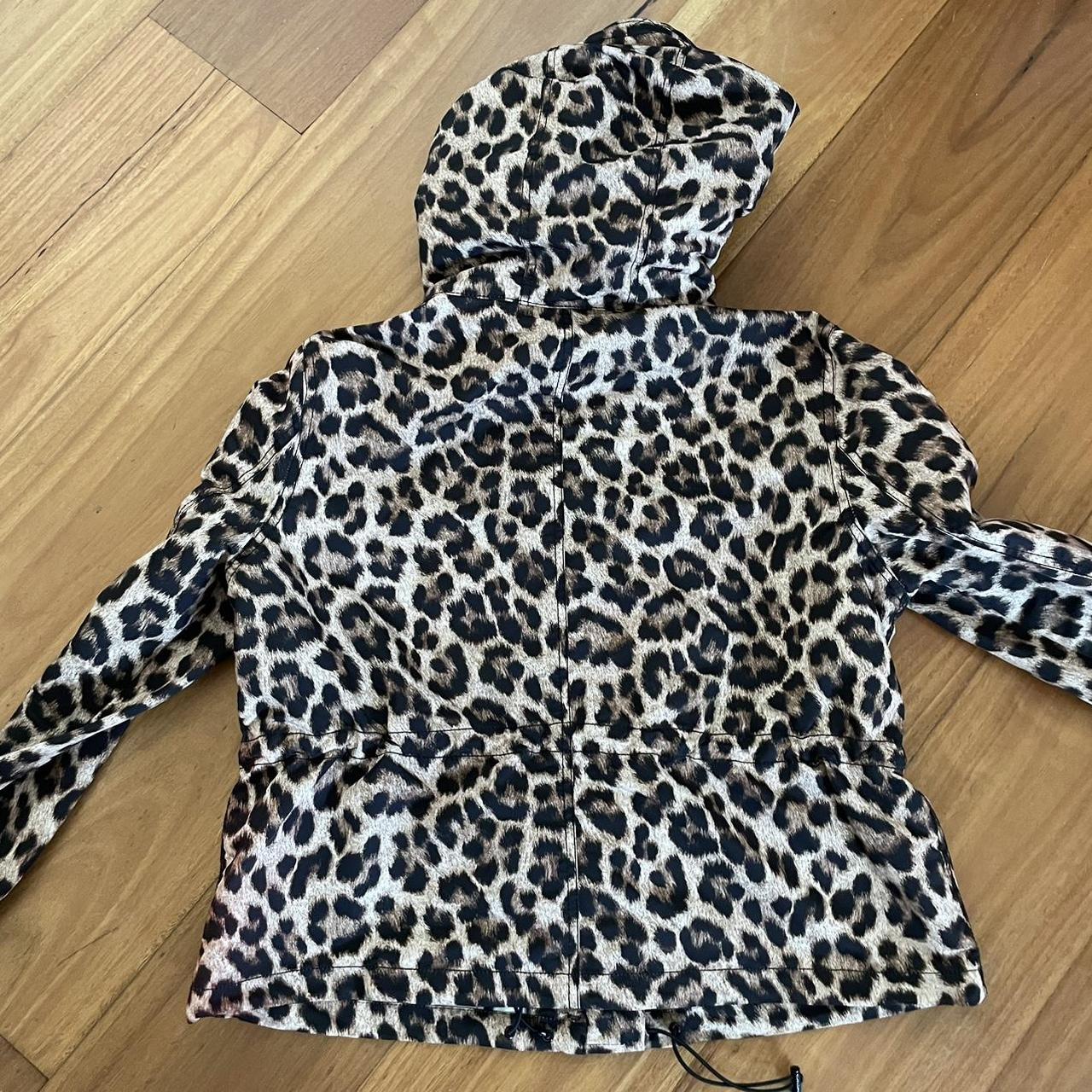 Michael Kors Leopard Print Hooded Rain Jacket. Size Depop