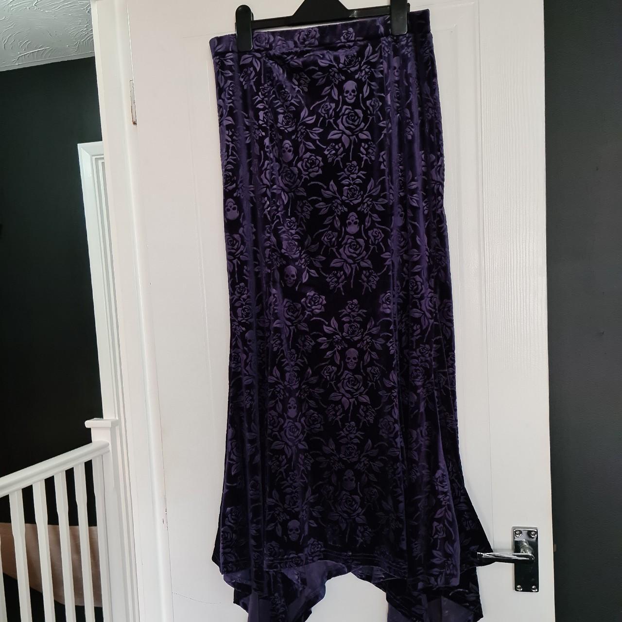 Killstar Roses Are Dead Maxi Skirt Plum Size... - Depop