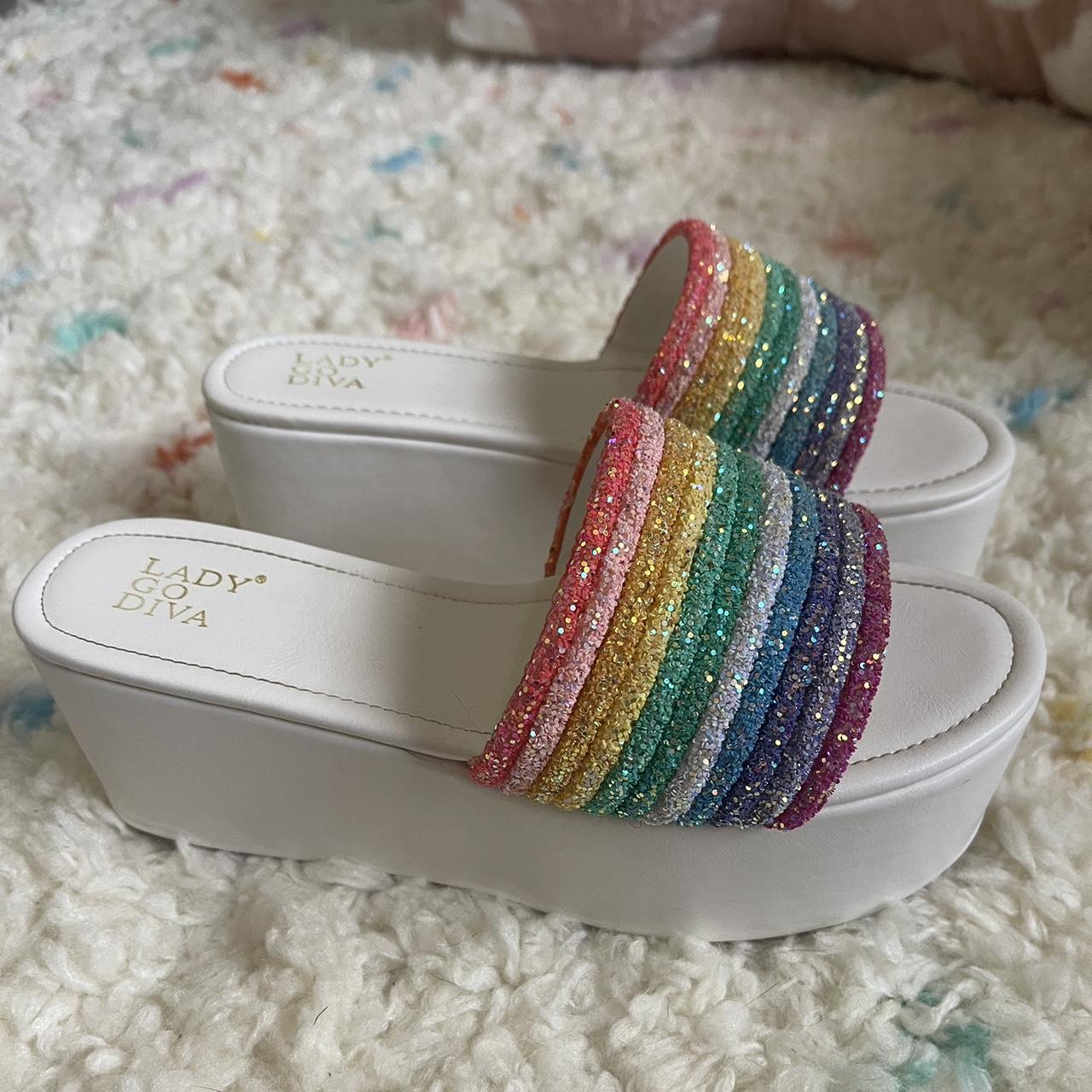 Rainbow best sale glitter sliders