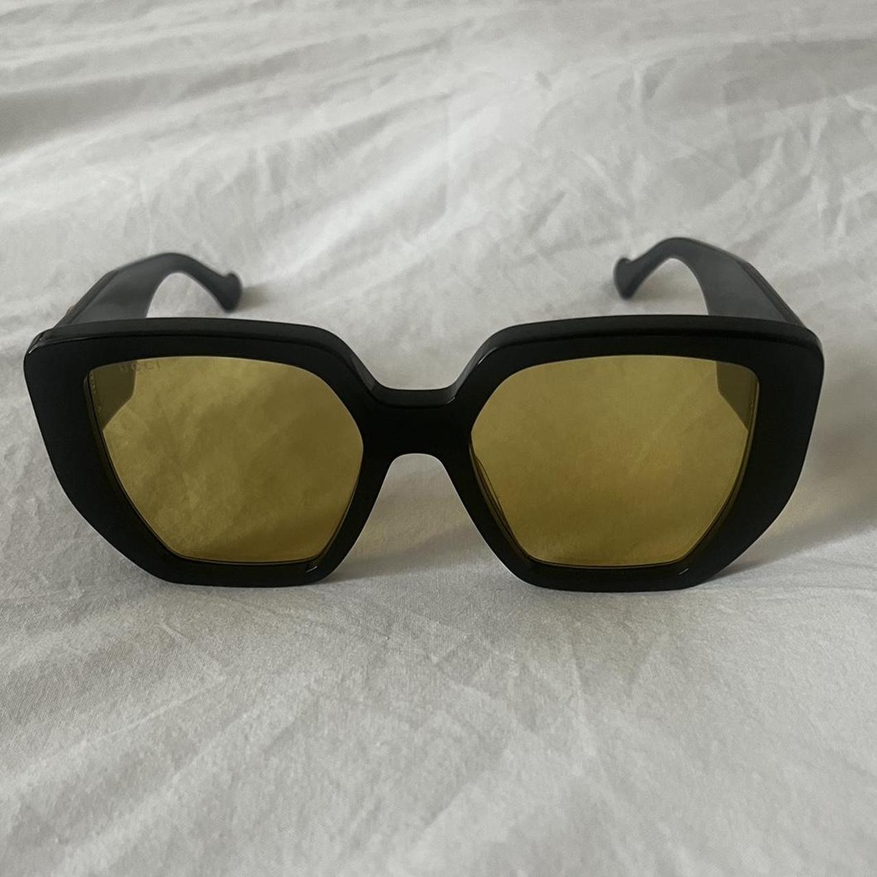 Gucci Women's Black and Yellow Sunglasses (2)