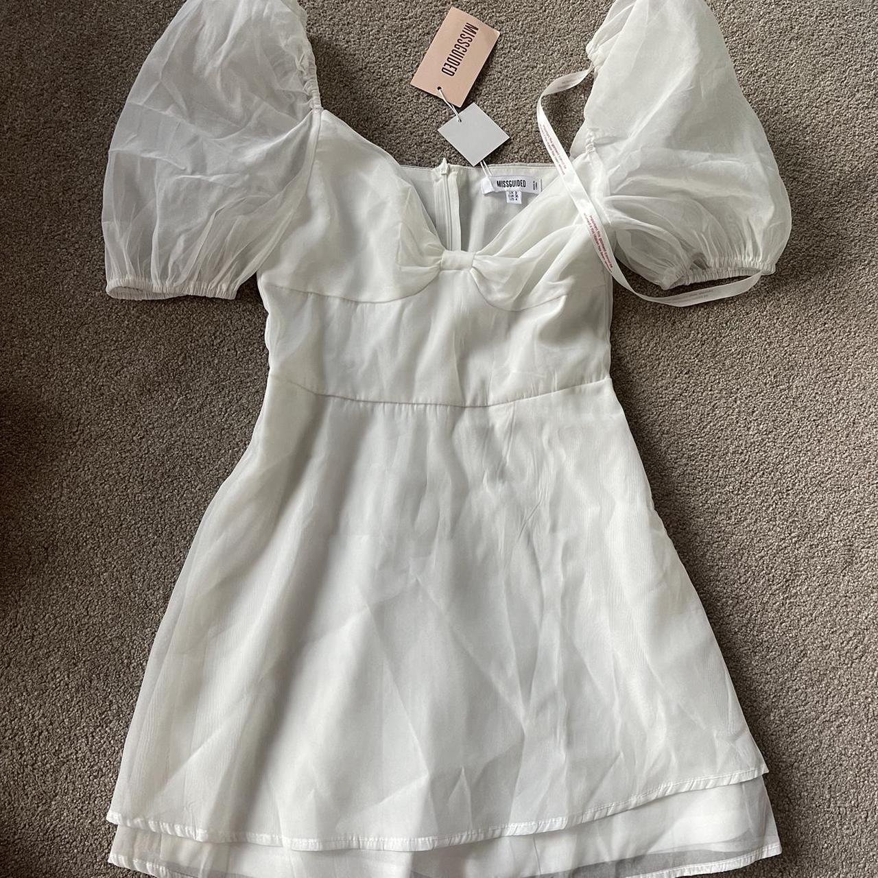 Missguided white skater dress best sale