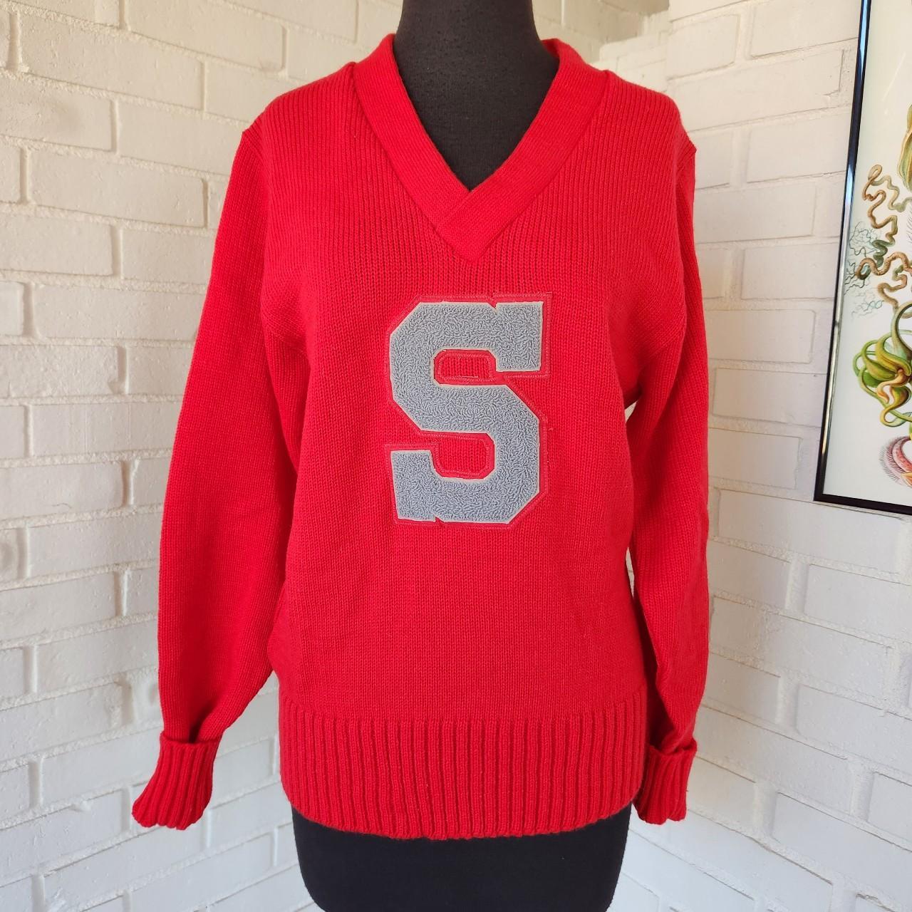 Vtg 50s 60s red letter school sweater, ●...