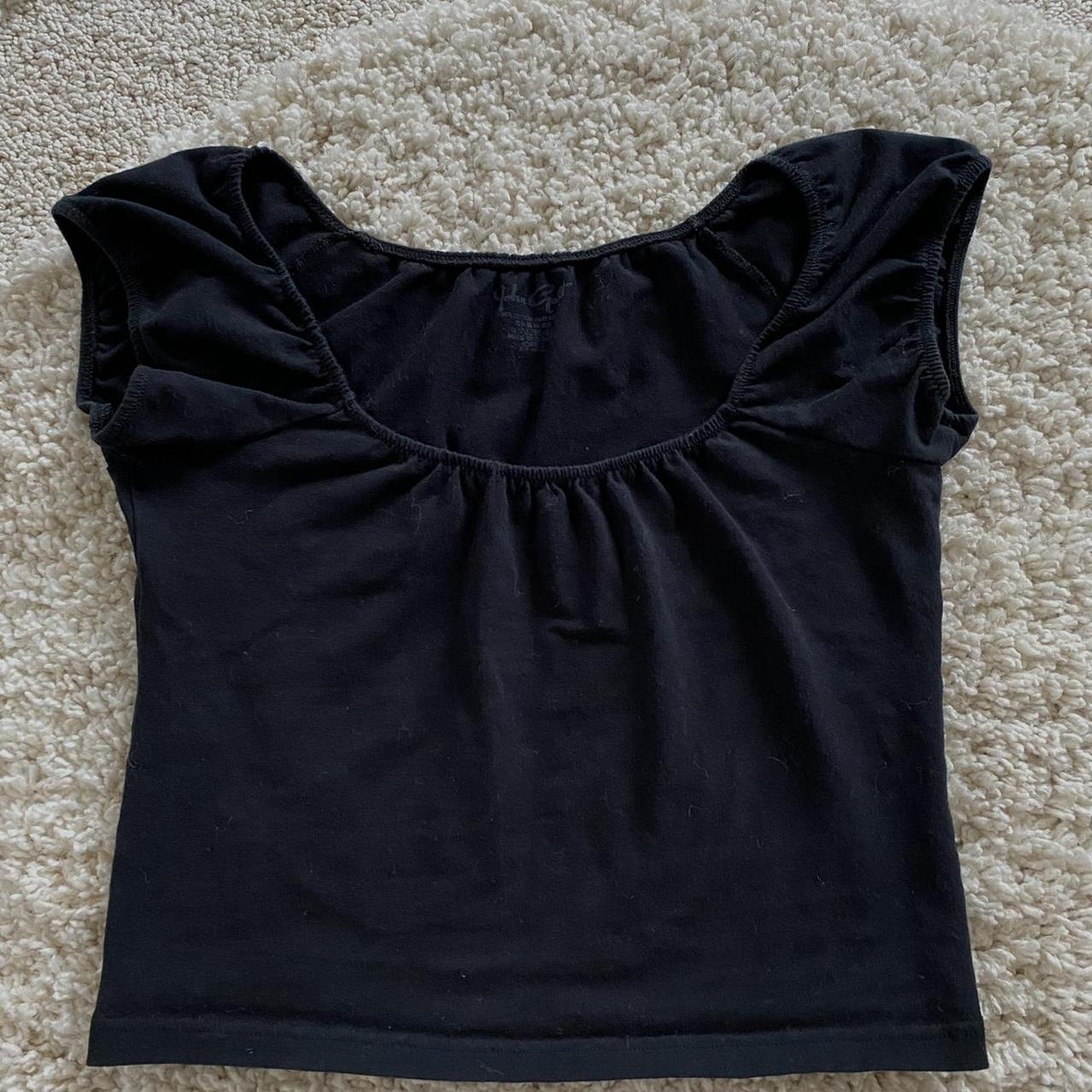 Brandy Melville black Eden puff sleeve top. Never... Depop