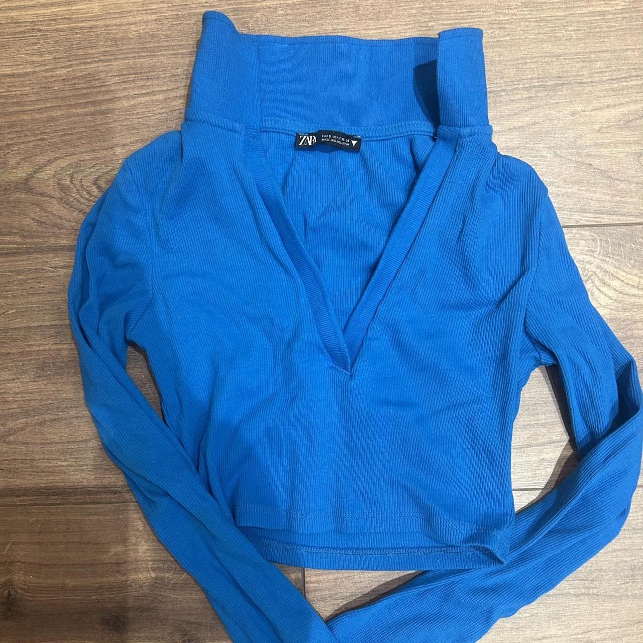 Zara top worn once size small 💙💙💙💙💙 Depop