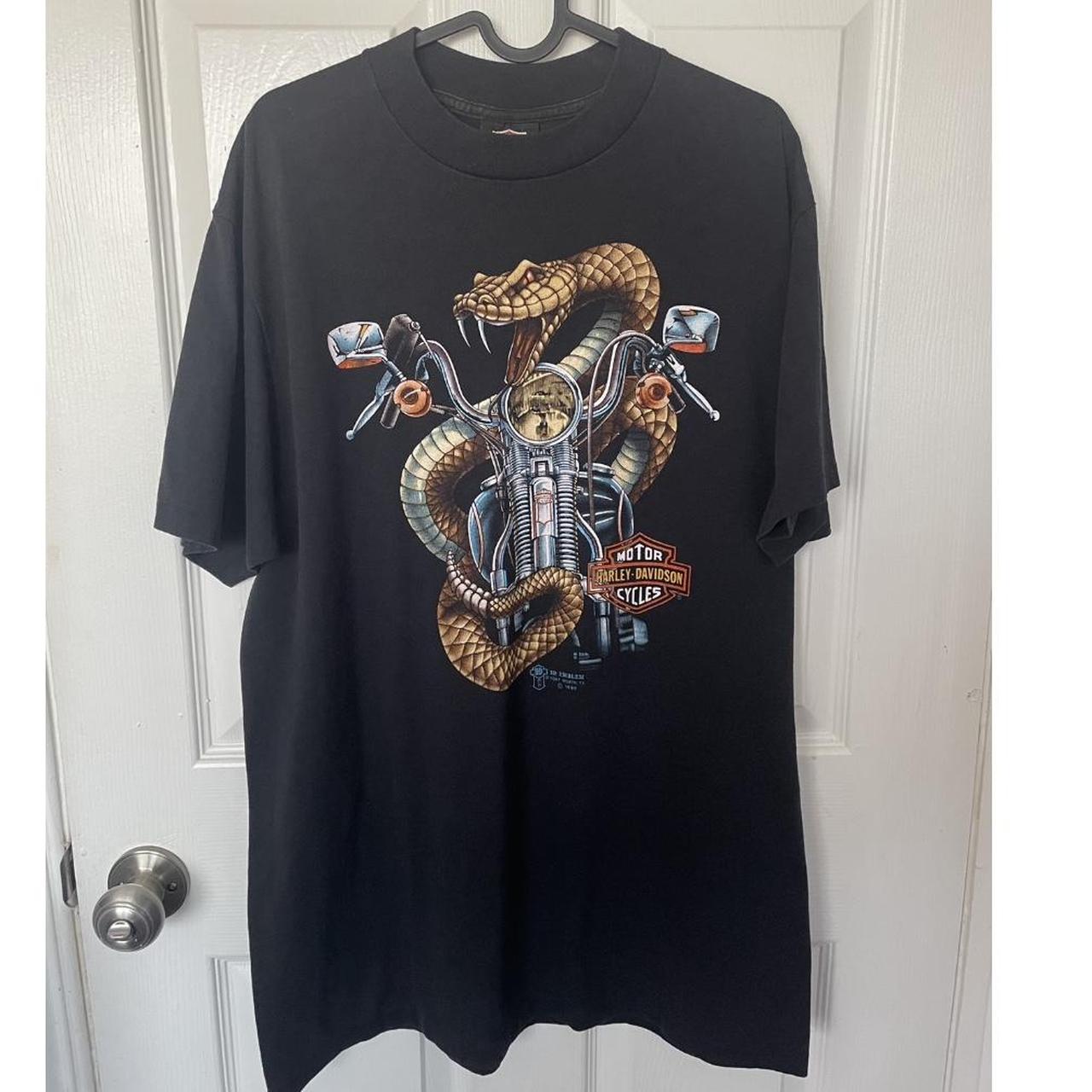 Vintage Harley Davidson Snake T-Shirt Size XL Great... - Depop