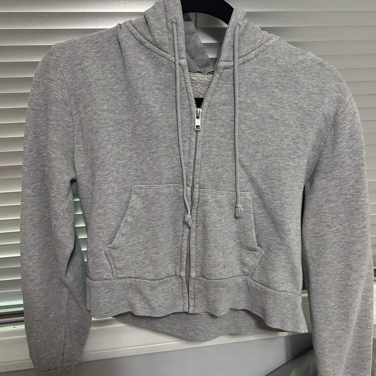 grey brandy melville christy hoodie #cropped #brandy... - Depop