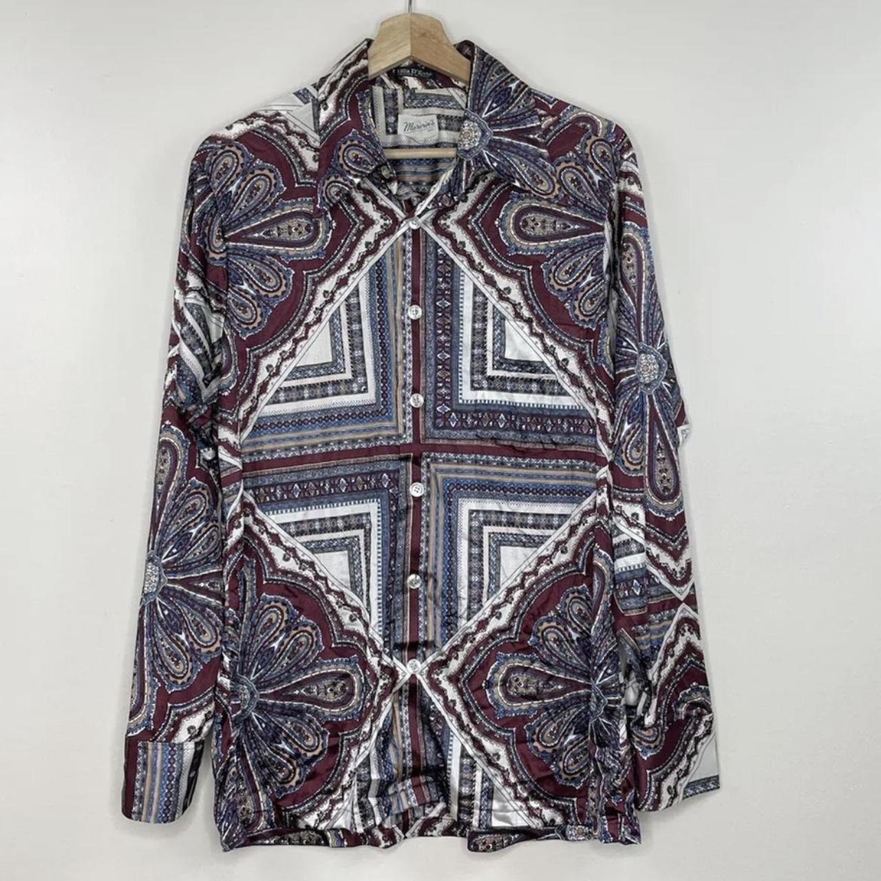 Vintage Villa D’Este nylon button up shirt size...