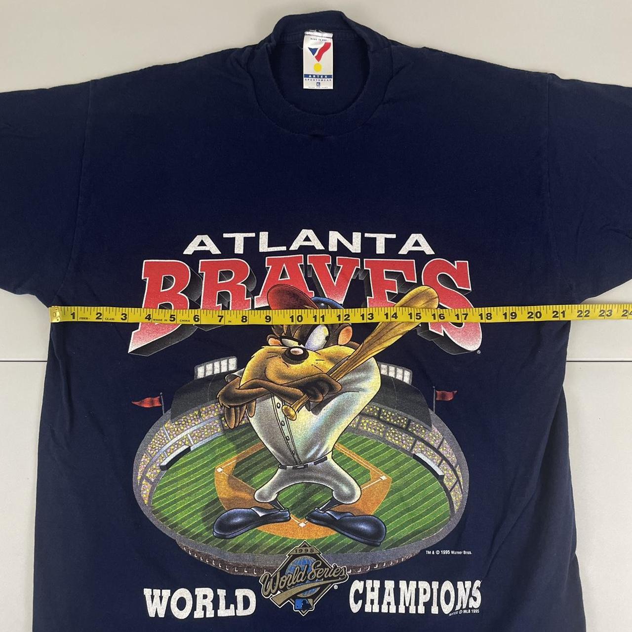 Vintage 1995 Atlanta Braves World Series Sweatshirt - Depop