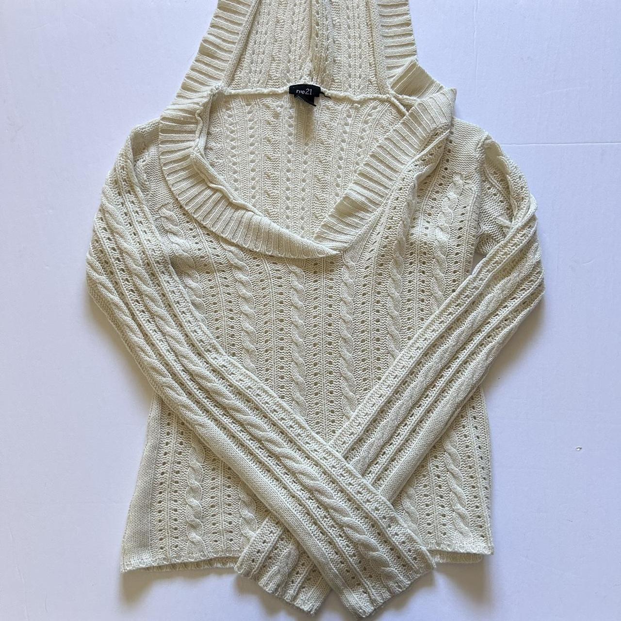 amazing cream cable knit long sleeve sweater /... - Depop