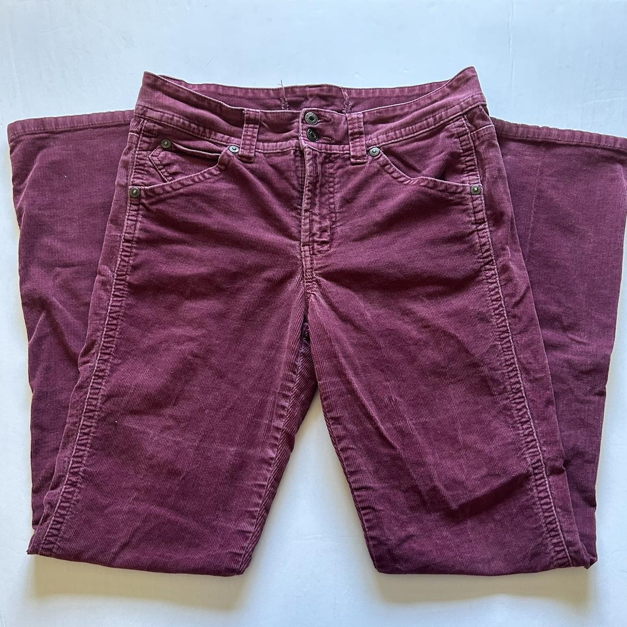 amazing raspberry purple-red corduroy double button... - Depop