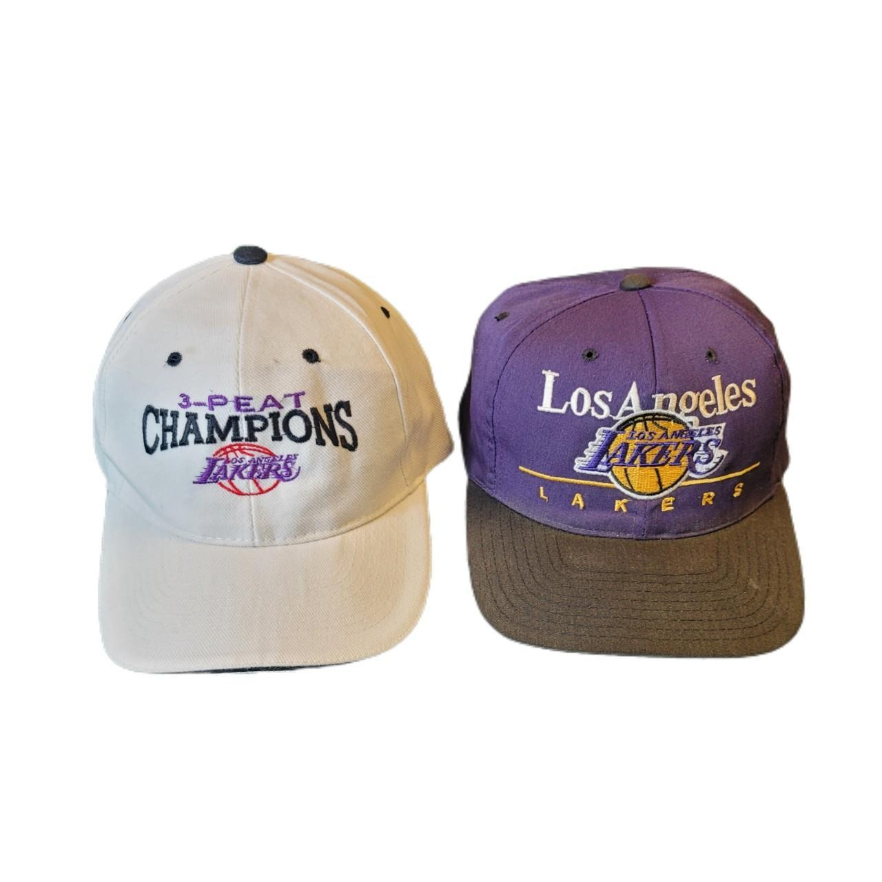 Vintage Los Angeles Lakers Lot Of 2 Hats 3 Peat... - Depop