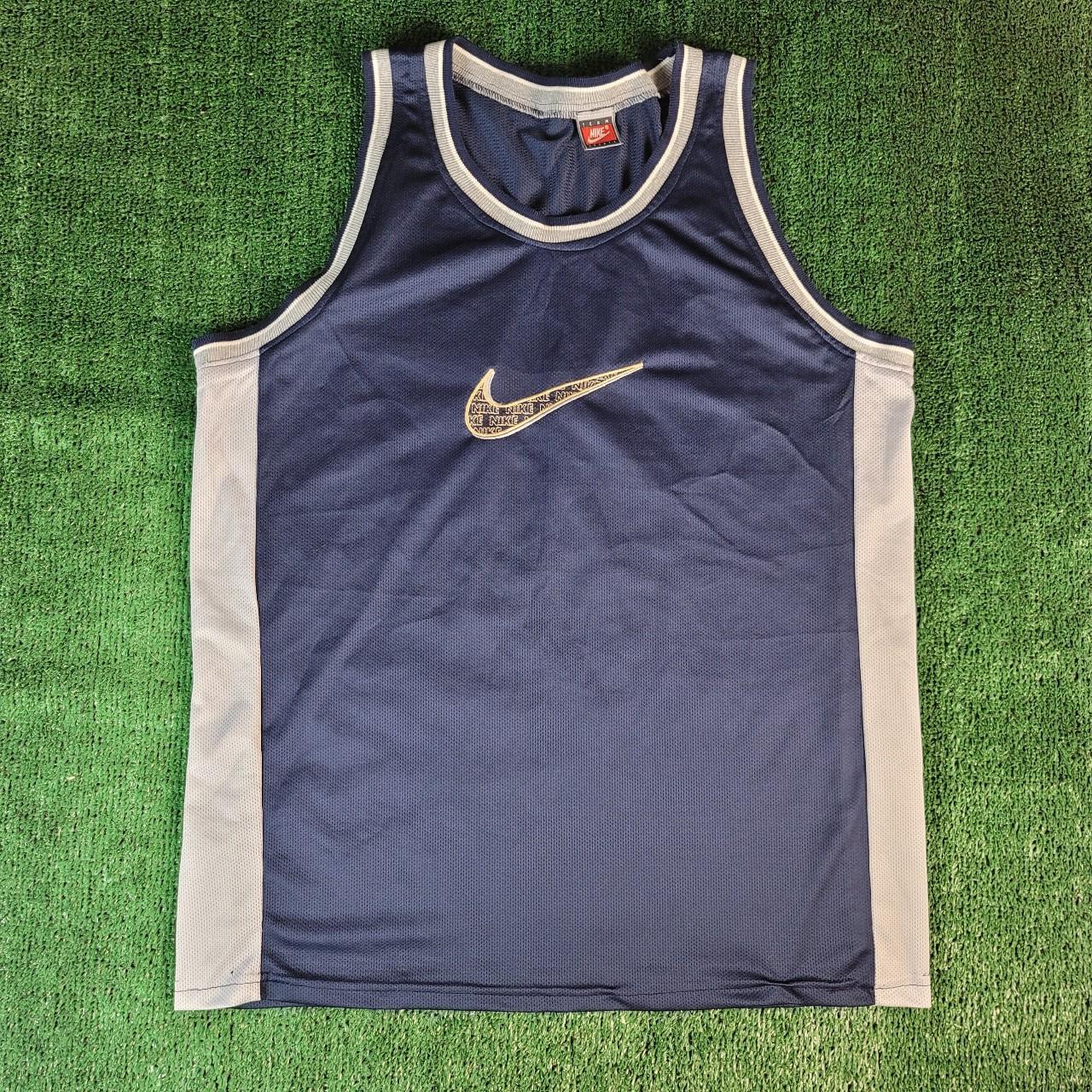 Vintage center swoosh blank Nike basketball jersey - Depop