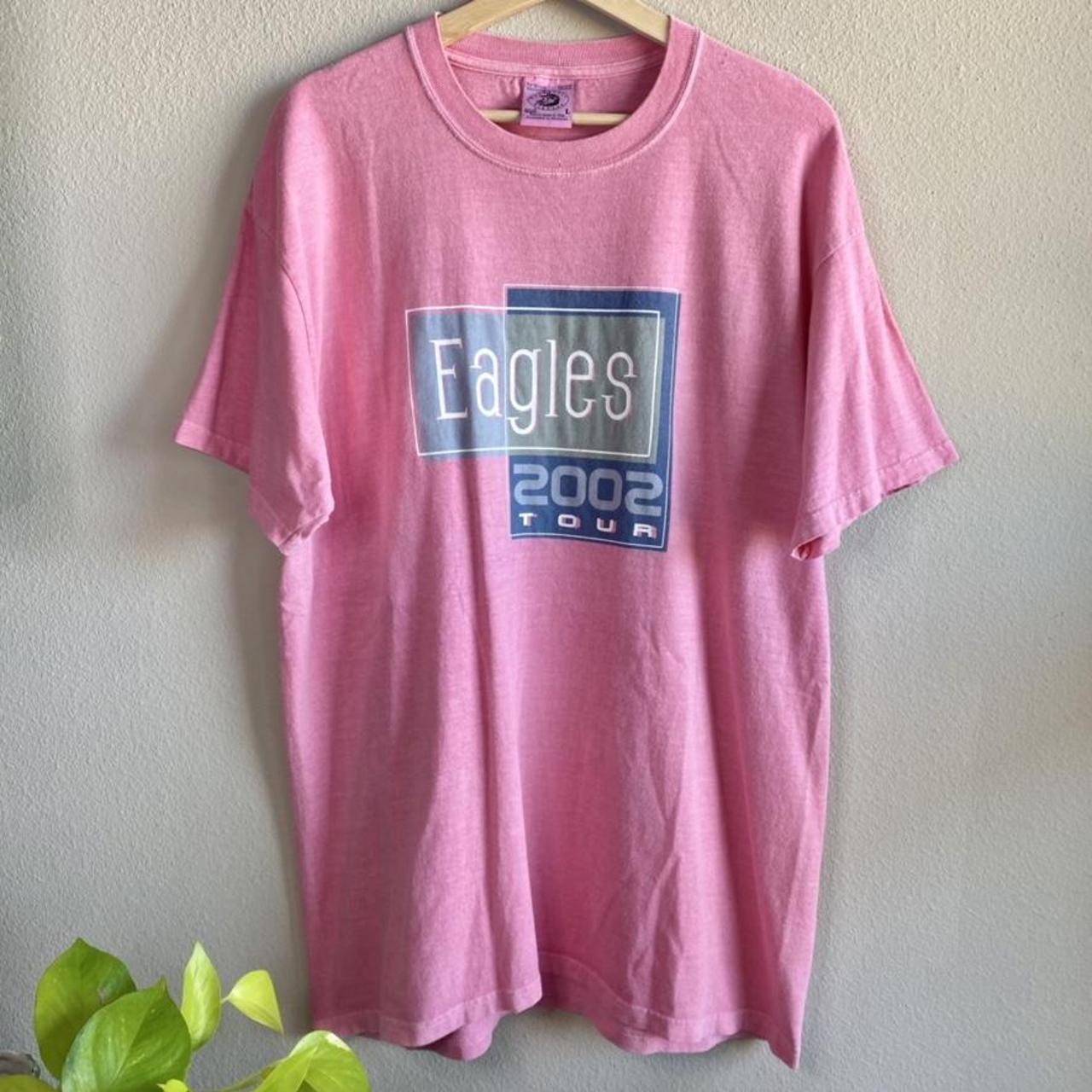 Vintage Eagles 2002 Concert Tour Pink T-Shirt Anvil - Depop