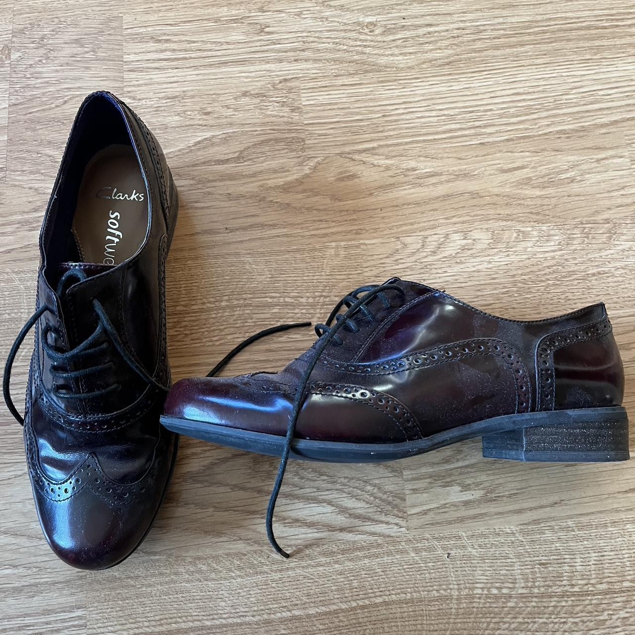 Clarks burgundy online brogues