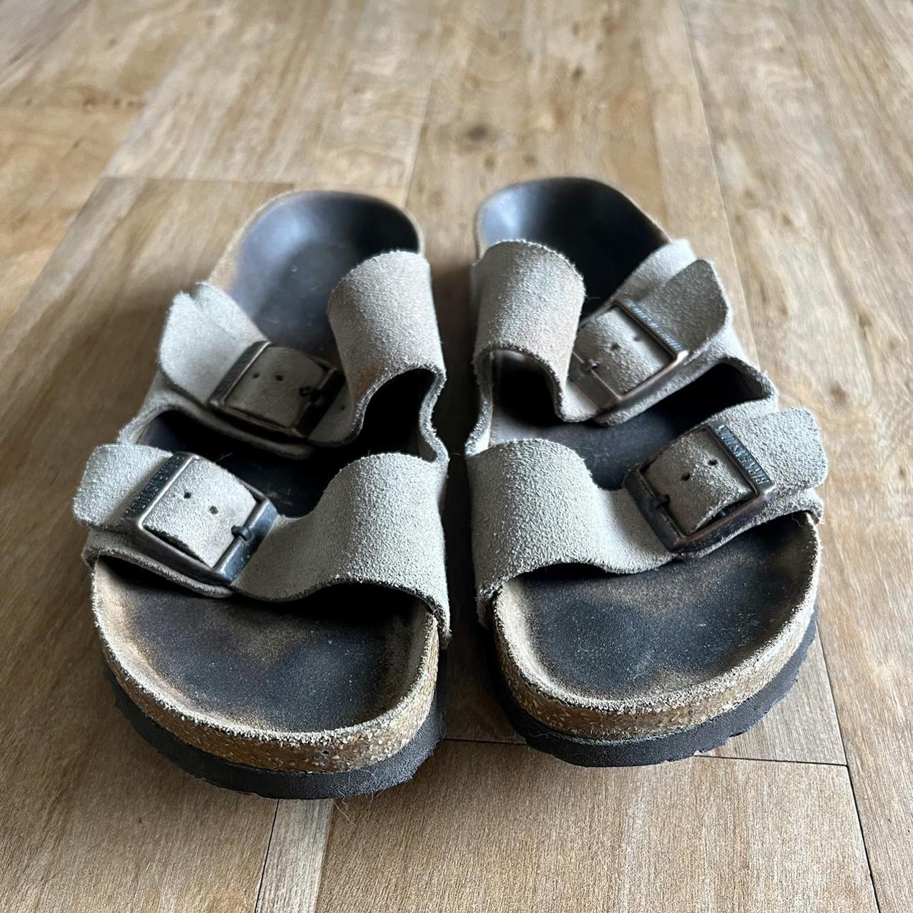 Suede two strap Birkenstock Arizona EU Size 40 Used... - Depop