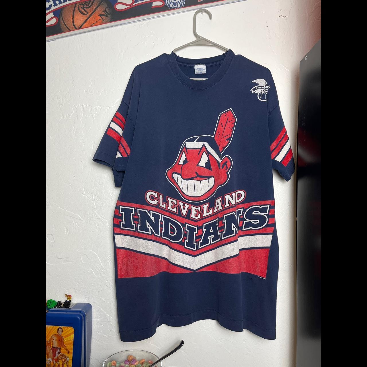 Vintage Cleveland Indians T Shirt AOP Size- Large - Depop