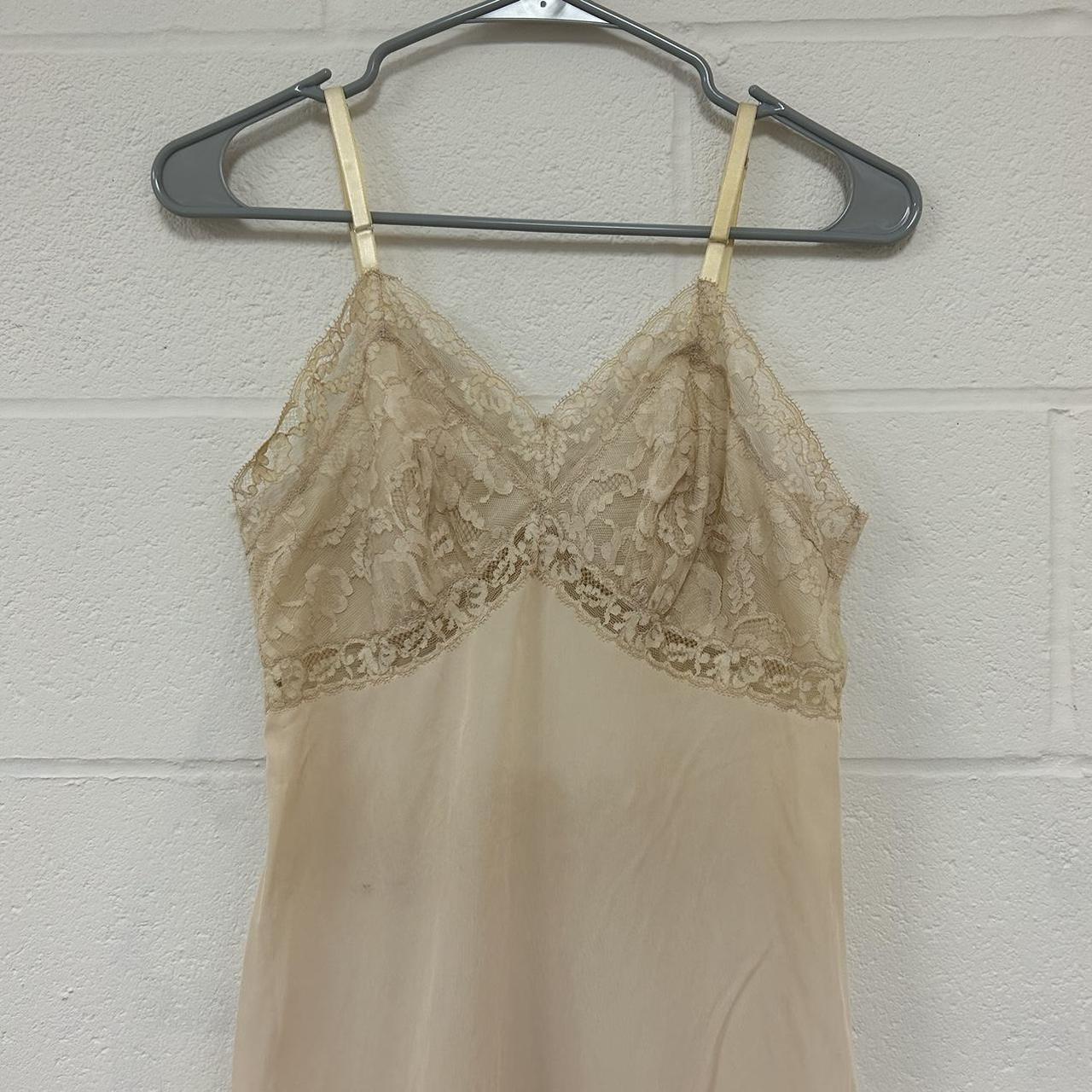 Vintage Tan Vanity Fair Slip Dress Pit To Pit Depop