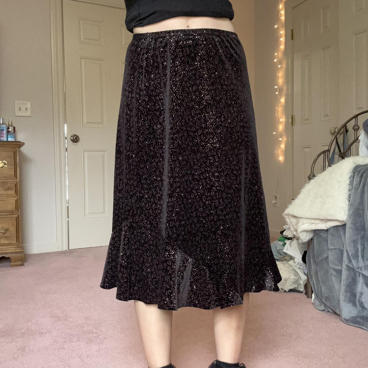 Notations Women S Black And Purple Skirt Depop