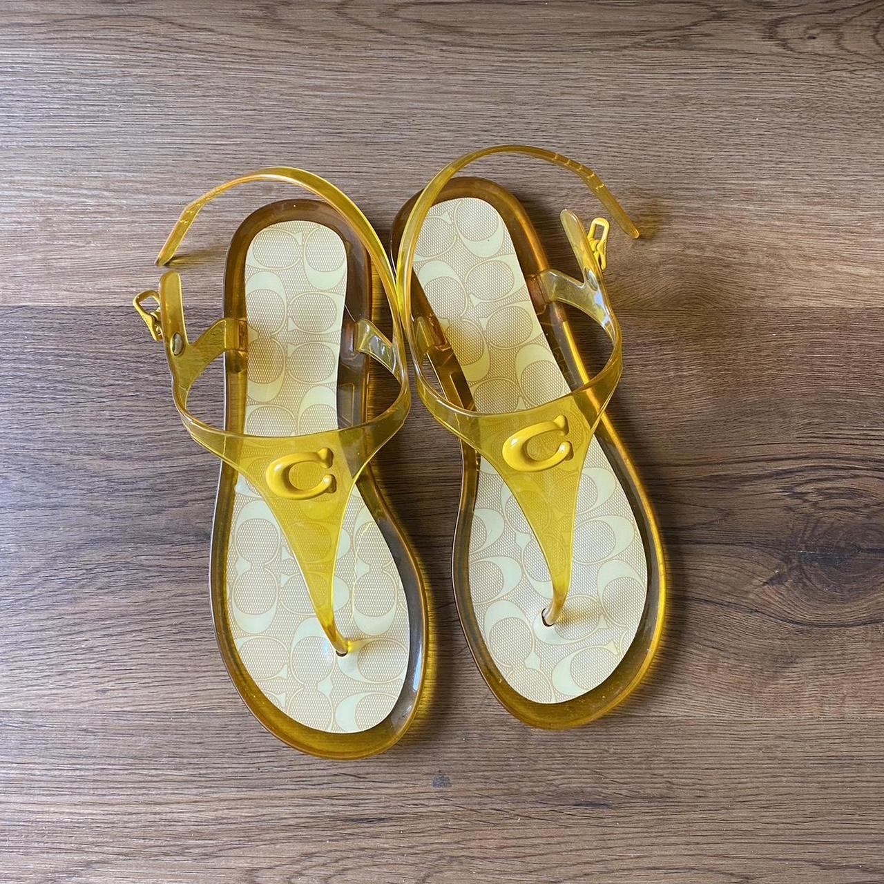 Coach Jelly Sandals in Yellow super cute for Depop