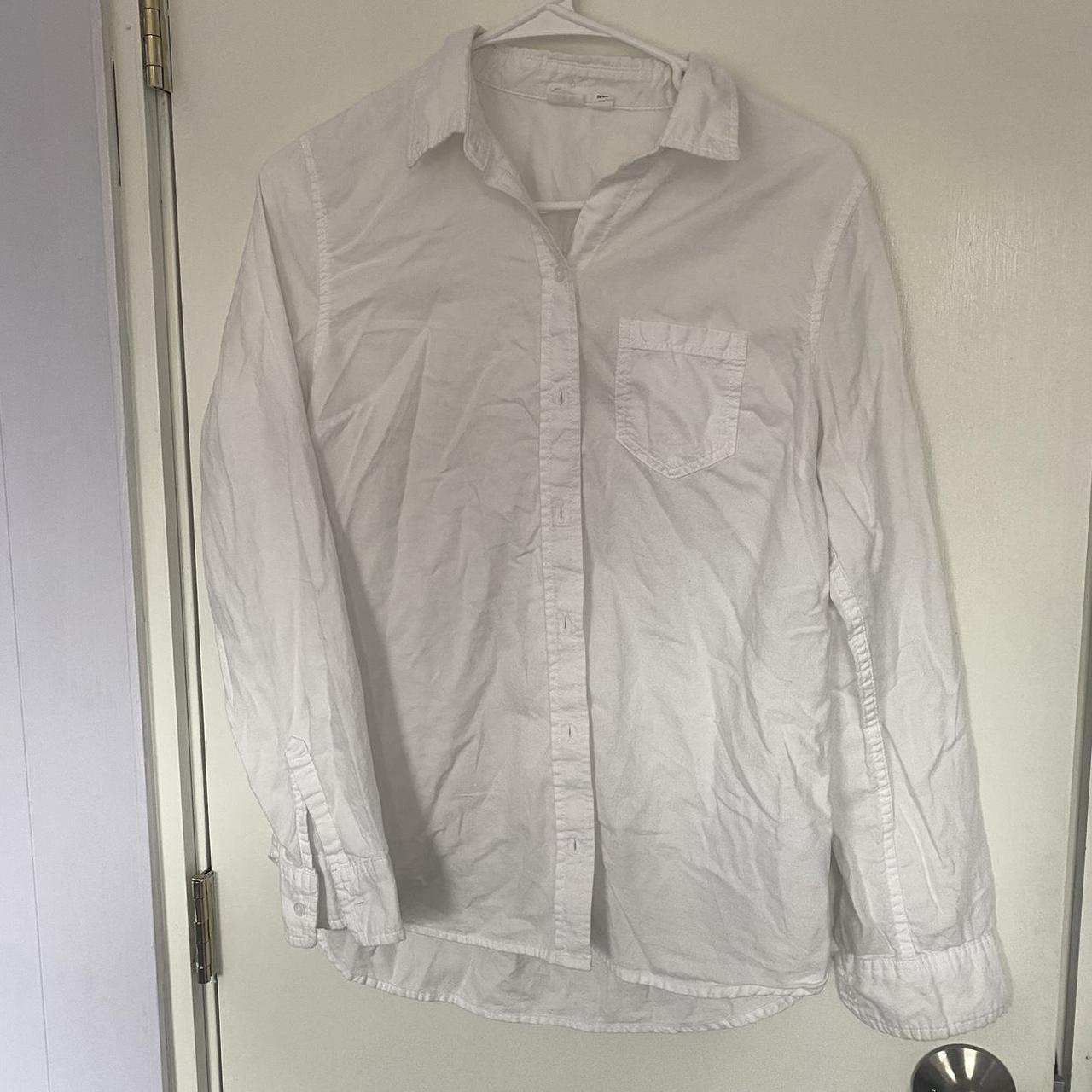 basic gap white button down. brushed cotton, super... - Depop