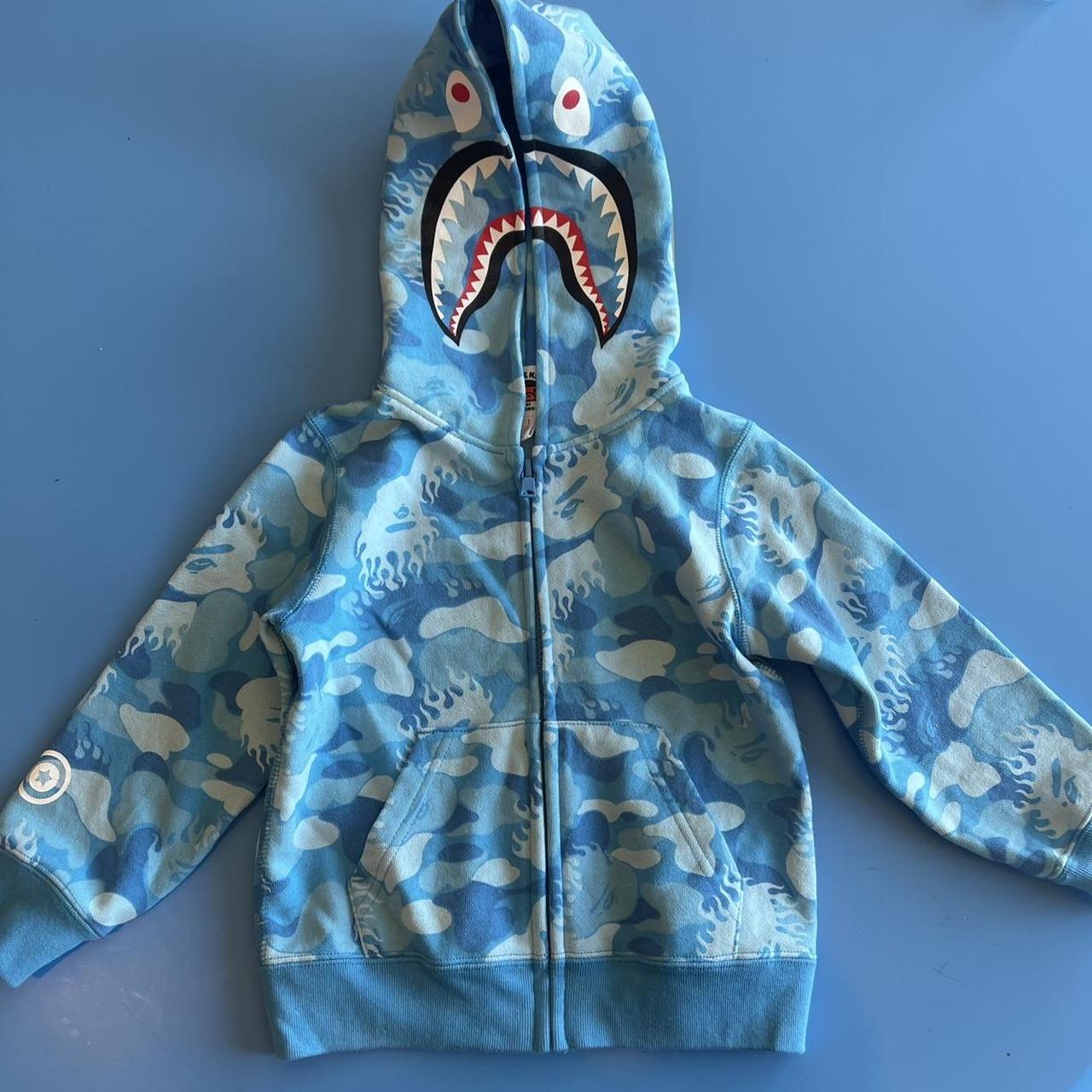 Bape light blue hoodie fashion