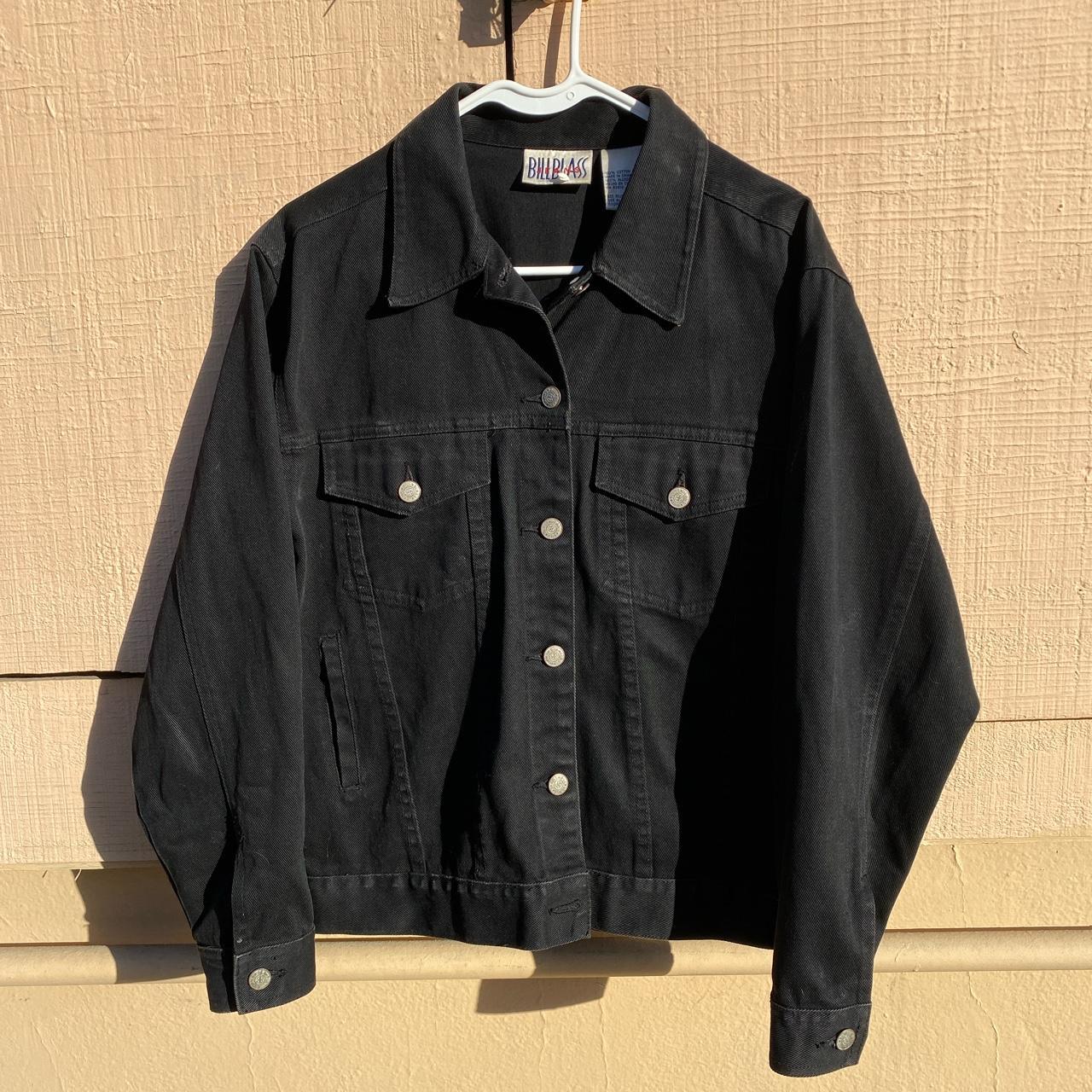 Vintage Bill Blass Black Denim Jacket Depop