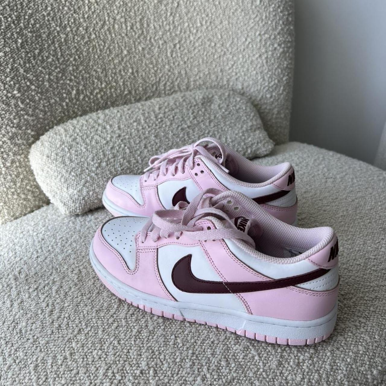 Pink and burgundy Nike dunks - SIZE AU 6.5 - Depop