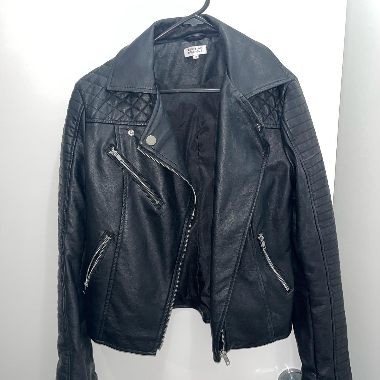 Beginning boutique leather jacket size 10 Worn few Depop