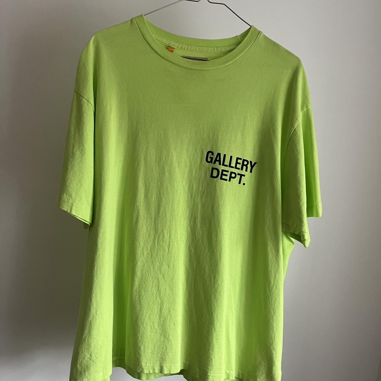 GALLERY DEPT SOUVENIR T SHIRT NEON GREEN Size:... - Depop