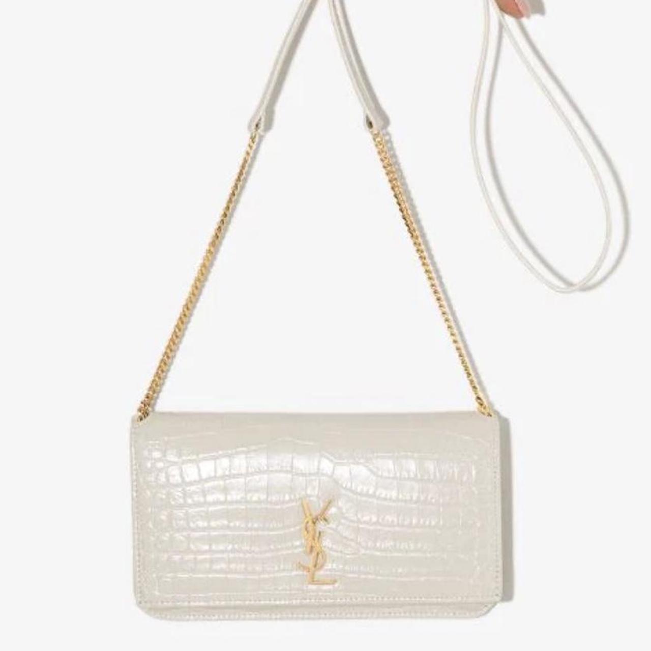 YSL ホワイト　ポシェット Yves Saint Laurent YSL White Baby Lou Leather Crossbody Bag