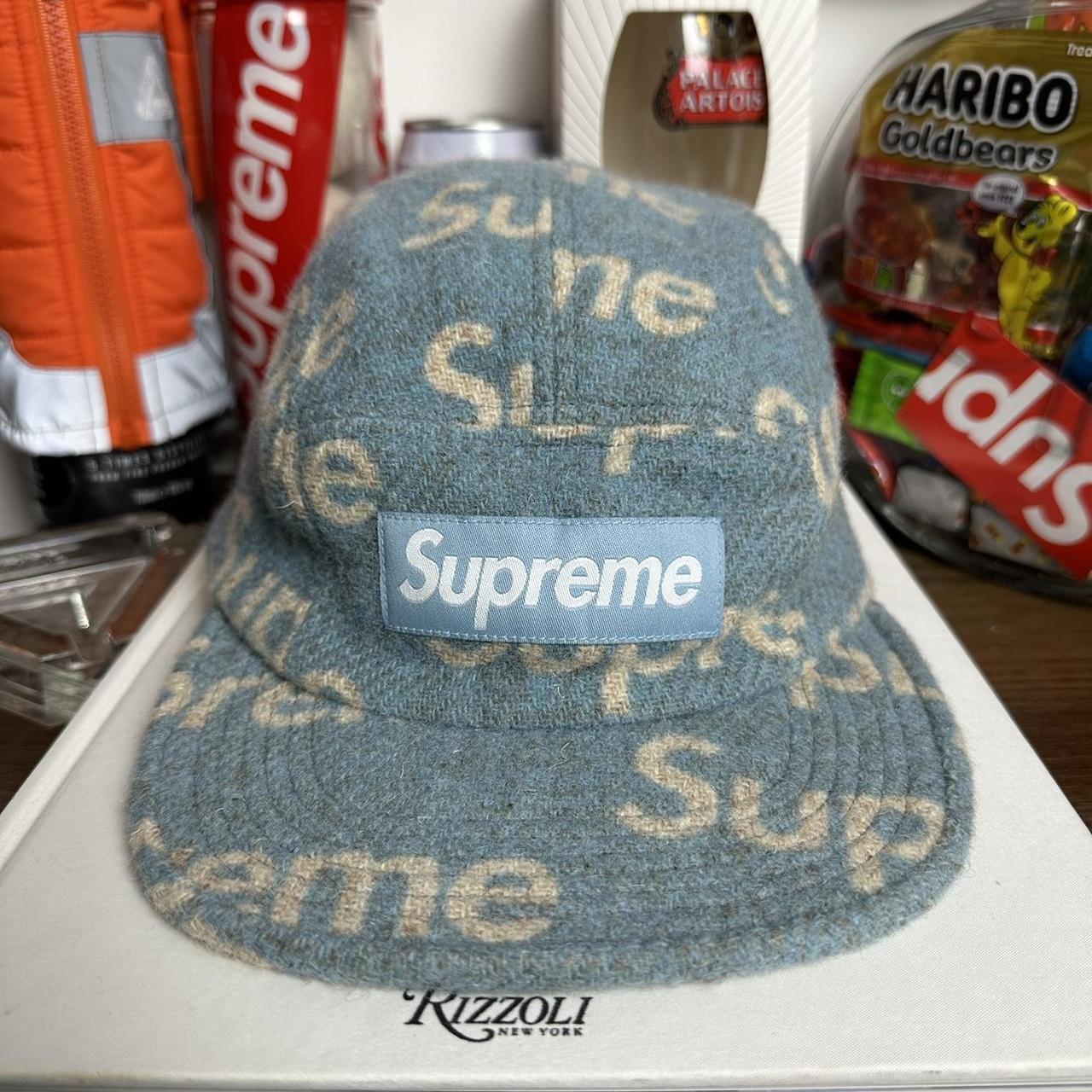 Supreme Harris Tweed Camp Cap Light blue. Depop