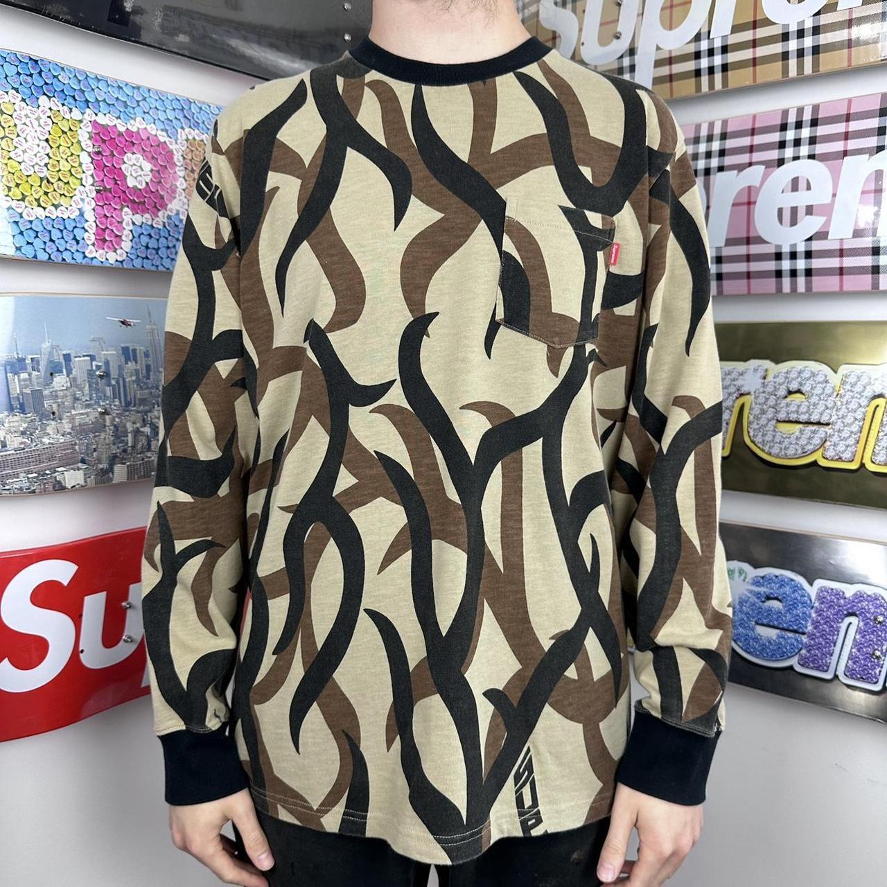 Supreme L/S Pocket Long Sleeve FW19 Tan Tribal... - Depop