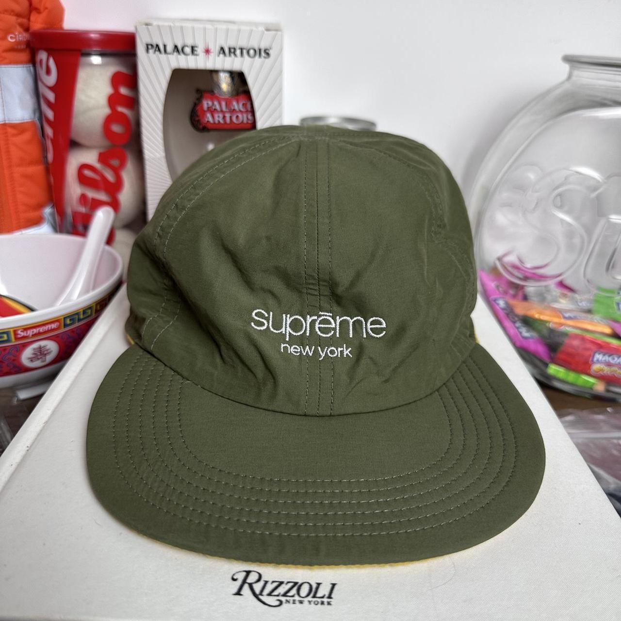 Supreme Classic Logo Reversible 6 Panel Green... - Depop