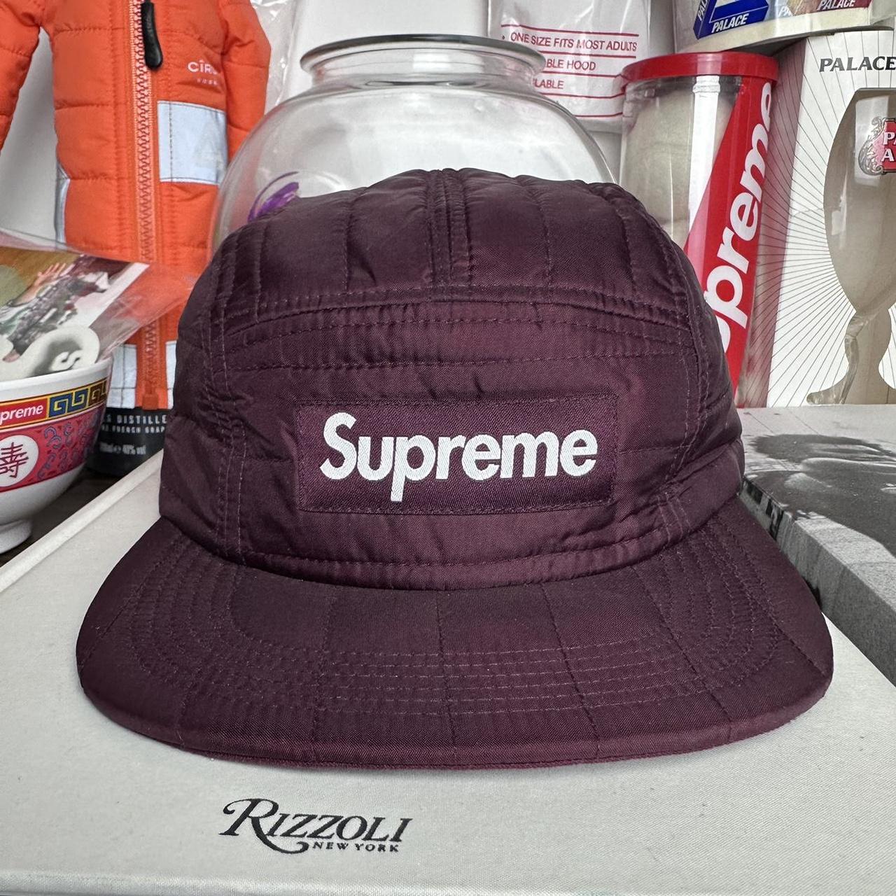 Supreme Taffeta Quilted Camp good Cap Burgundy