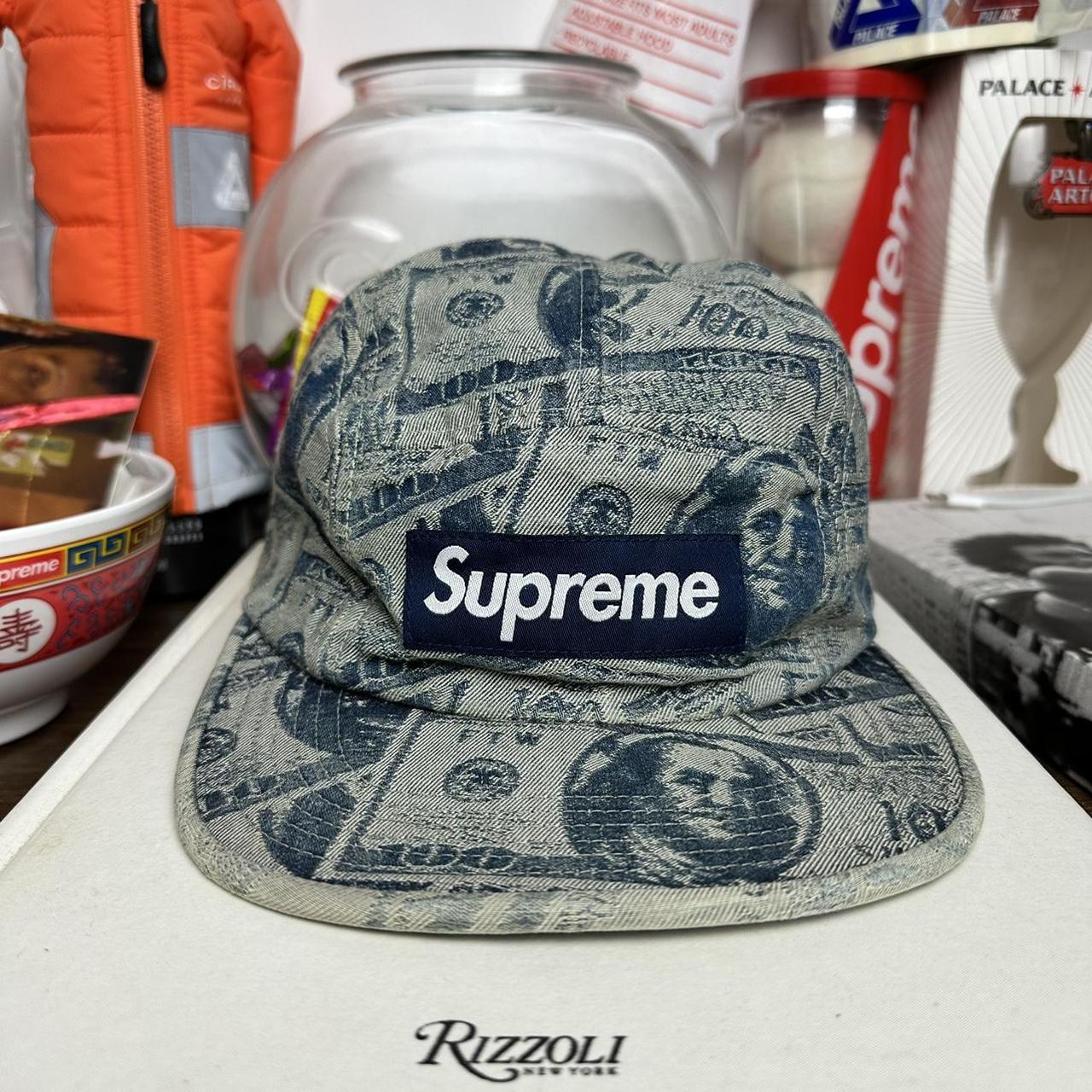 Supreme 100 Dollar Bill Camp Cap Blue. Depop