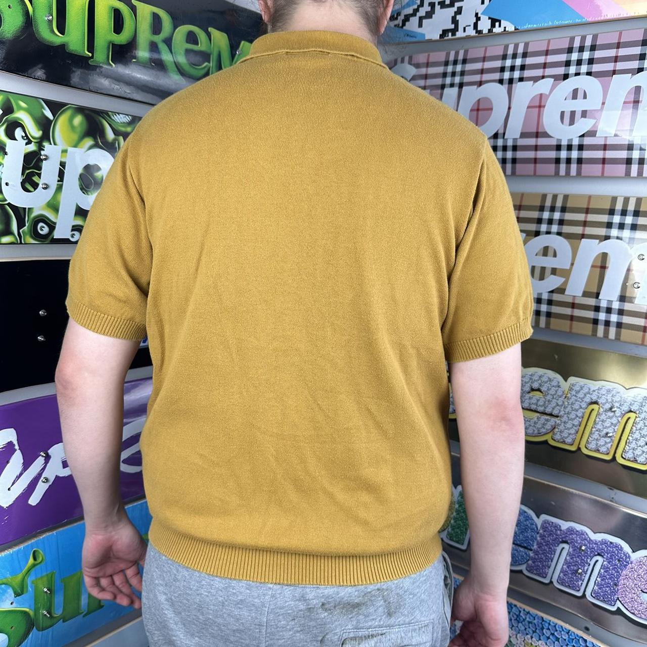 Supreme Plaid Knit Polo Size Large Gold colourway | Depop