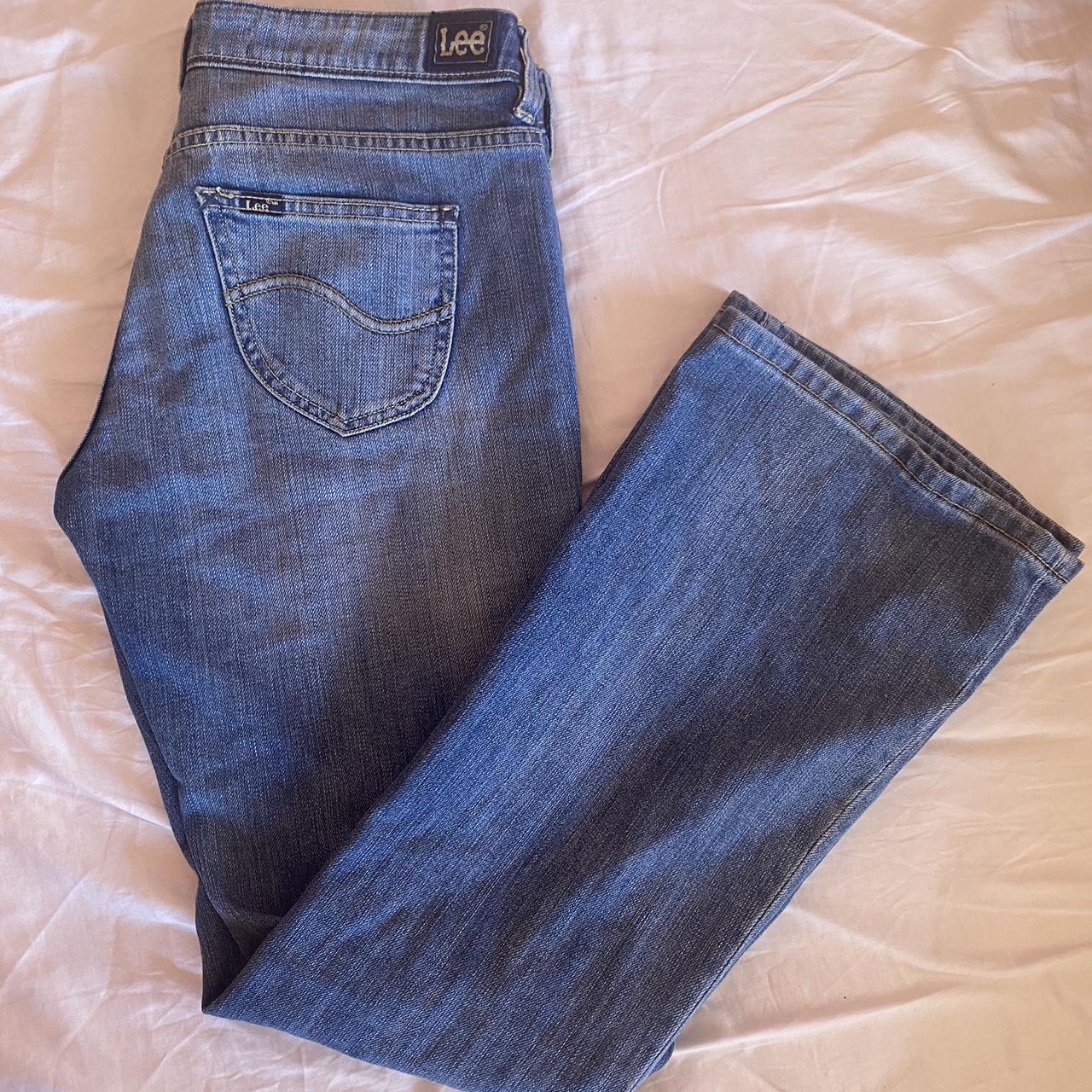 Vintage 90s low waisted Lee Lo ryder flare jeans... - Depop