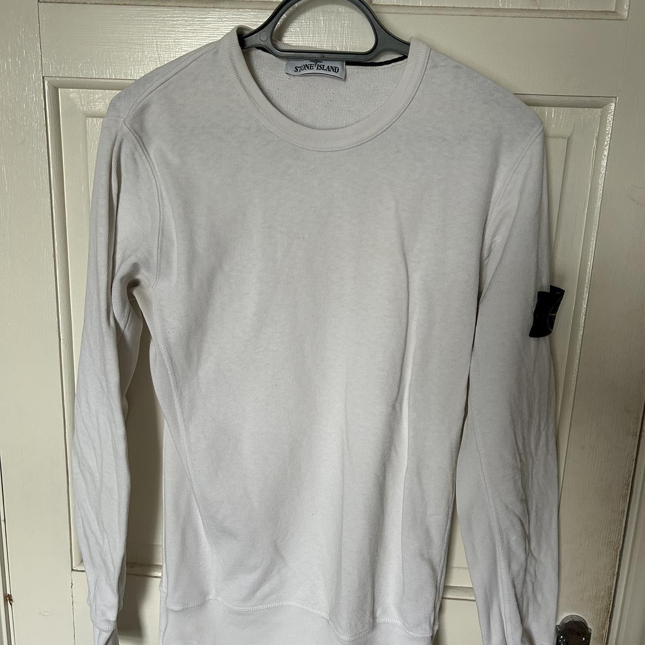 Stone island jumper, white, amazing condition, Depop