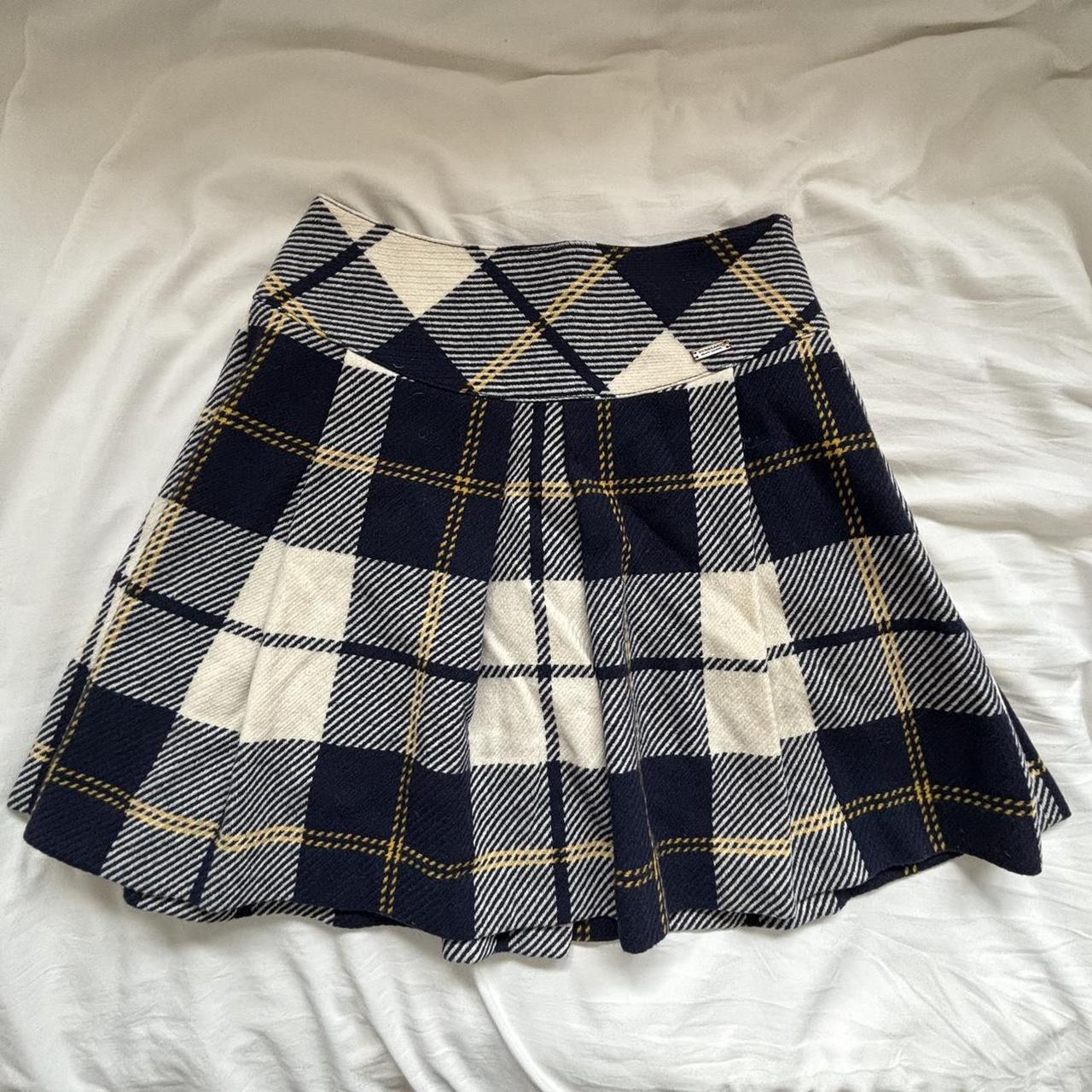 Burberry Blue Label Plaid Pleated Skirt, — perfect