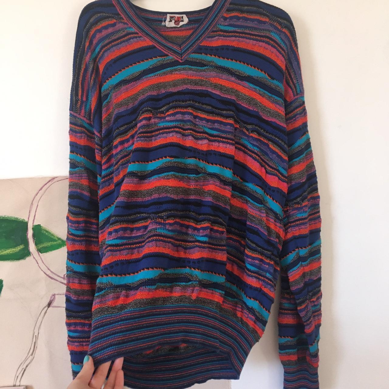 Unisex Super colourful squiggly sweater!! This... - Depop