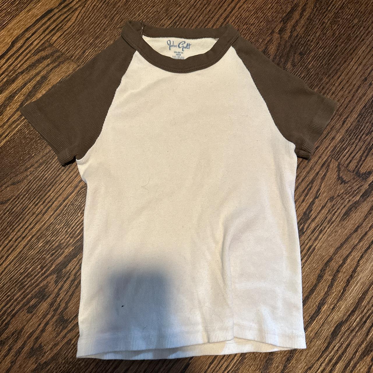 John Galt brown and cream baseball tee one