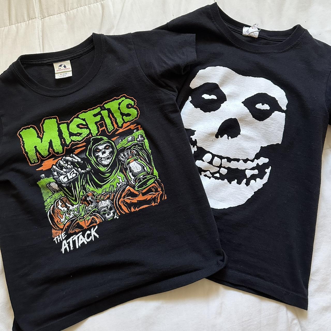 misfits baby tee punk bundle 💀🏴‍☠️💚 2 baby tee shirts... Depop